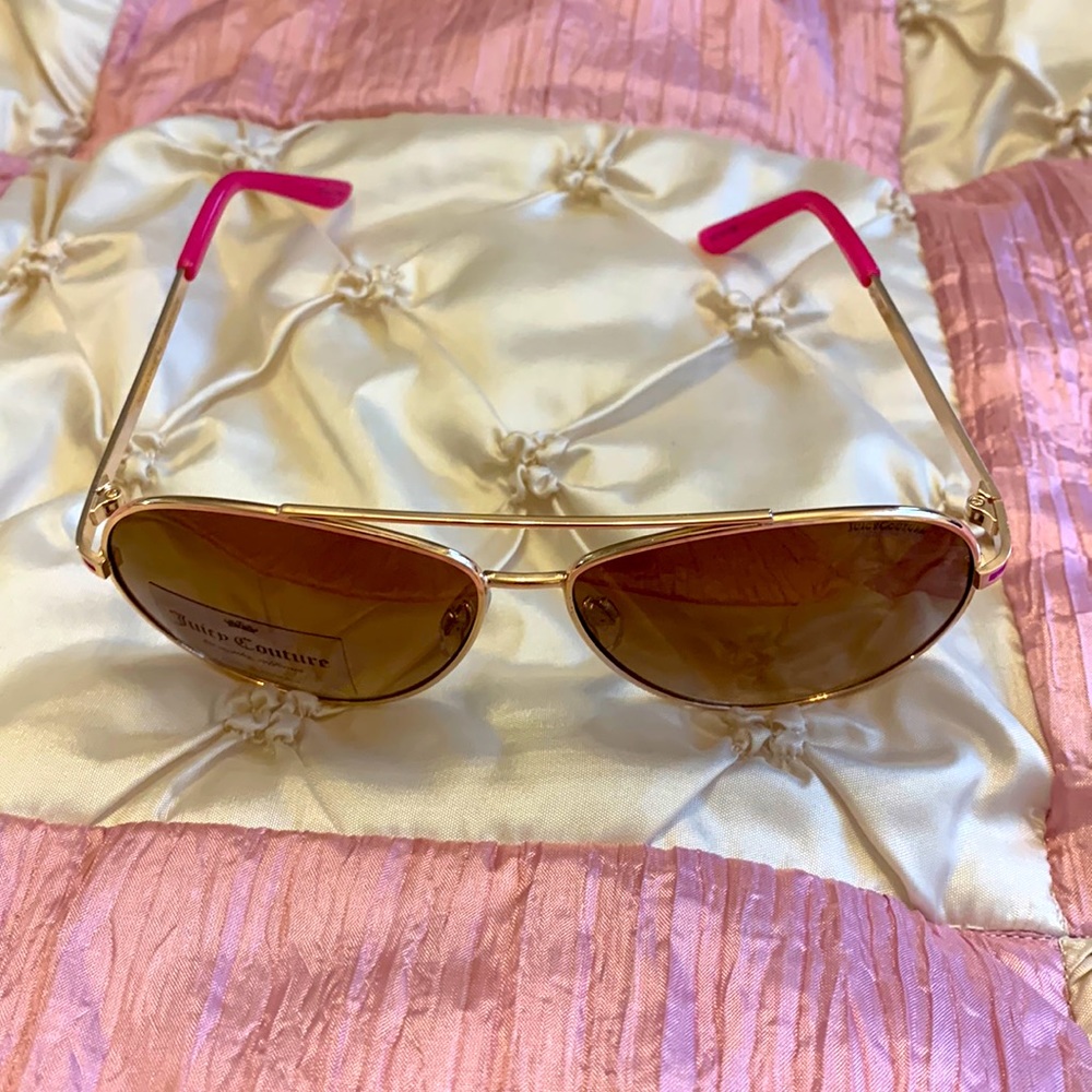 Juicy Couture Hot Pink & Gold Aviator Sunglasses